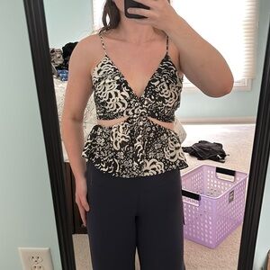 Zara cutout floral tank